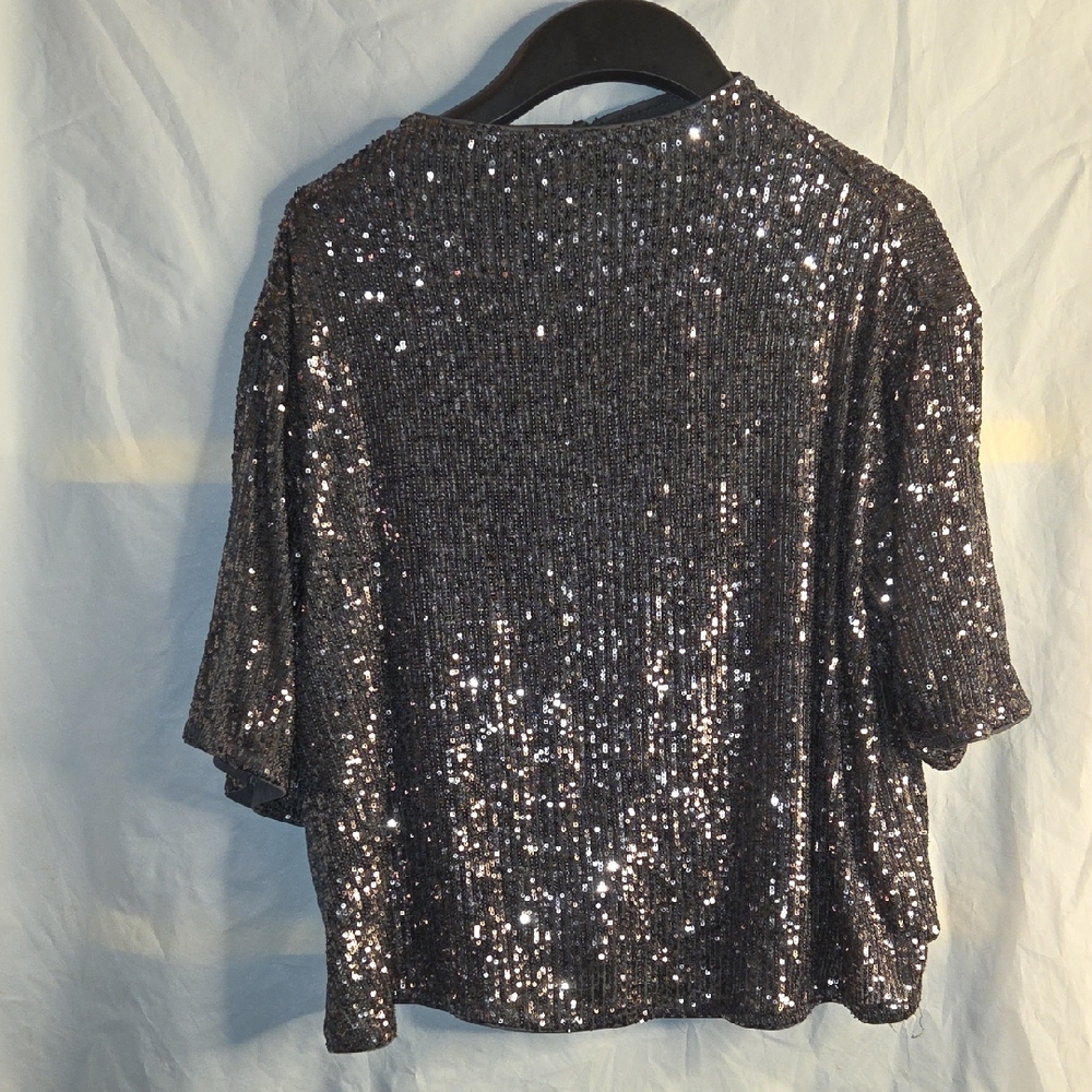 H&M Sparkling Silver Sequin Top